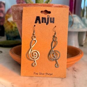Silver Treble Clef Earrings